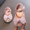 thumbnail image 2 of Sandale pour Petite Fille Sandales Fille Taille 2 Mode Printemps et Été Sandales Filles Robe Performance Chaussures de Danse Maille Perle Strass Nœud Sandale Femme (Rose,12.5), 2 of 6