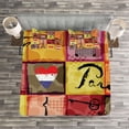 thumbnail image 3 of Ambesonne Colorful Quilted Bedspread Set 3 Pcs, French Paris Collage, King Size, Multicolor, 3 of 3