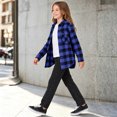 thumbnail image 5 of Tiijoy Girls Long Sleeve Button Up Shacket Casual Flannel Shirt Jacket, Blue, Sizes 4-14, 5 of 5