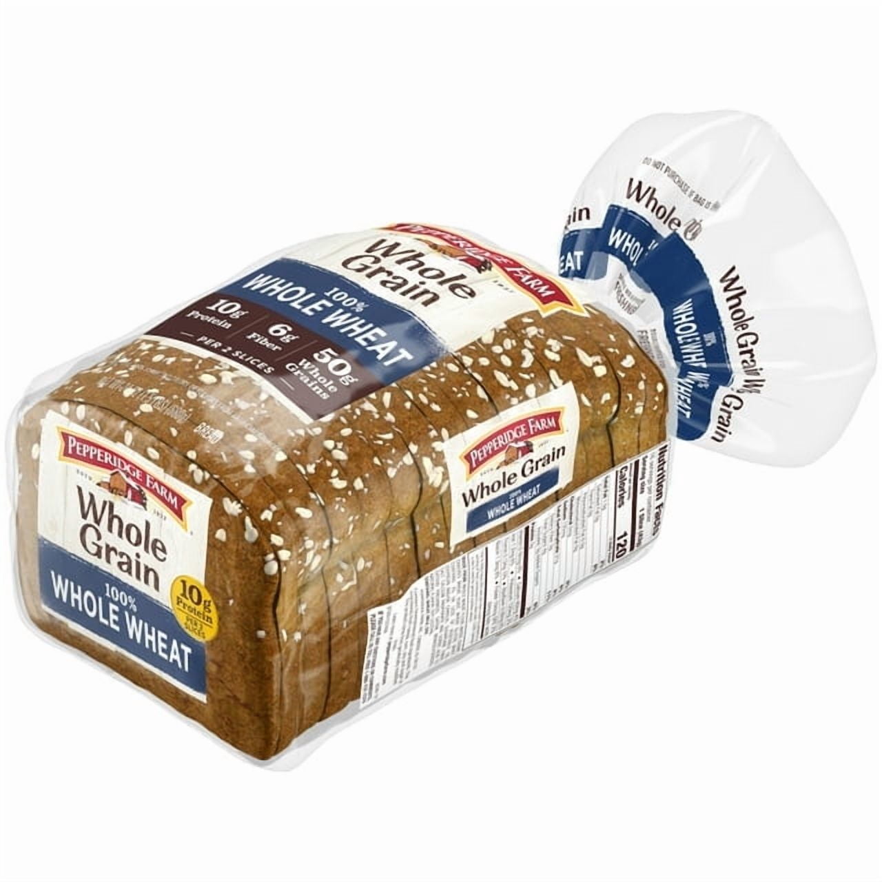 Pepperidge Farm Whole Grain 100% Whole Wheat Bread, 24 oz Loaf(pack of 3)