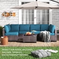 thumbnail image 3 of 7 Pieces Patio Furniture Set,Outdoor Rattan Conversation Sets with Detachable Soft Cushions and Waterproof Patio Sectional Sofa and Glass Top Table,Suitable for Indoor & Outdoor Use, 3 of 9