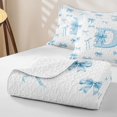 thumbnail image 4 of meiyoeat Bow Letter D Twin Quilt Set for Girls, Gingham Ribbon Twin Coverlet Set for Bedroom, Blue, 2pcs, 4 of 7