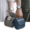 thumbnail image 4 of GFDYREE Watch Box PU Leather Travel Watch Case Single Watch Gift Box Portable Jewelry Watch Storage Roll Organizer (Grey), 4 of 6