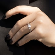 JeenMata Botanical Design - 1 Carat Round Brilliant Cut Moissanite - Solitaire Prong Set Engagement Ring - 18K Yellow Gold Plating Over Silver