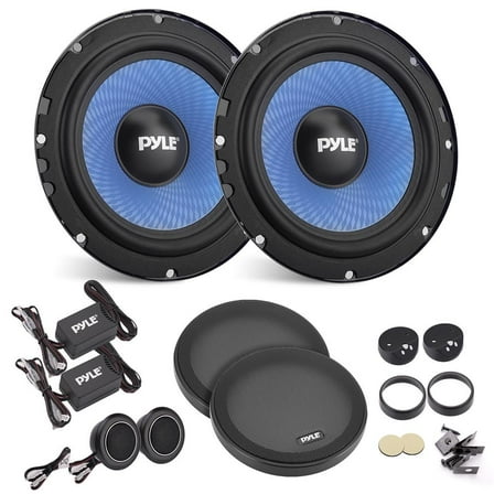 Two-Way Component Speaker System - One Pair 6.5'' Two-Way Component Kit, Non-fatiguing Butyl Rubber Surround, 360 Watts w/ 4 Ohm Impedance and 1'' High-Temperature ASV Voice Coil - Pyle PL650CBL