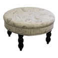 thumbnail image 1 of ORE International Pouf de Rangement en Tissu de 19.5" en Beige/noir, 1 of 2