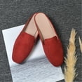 thumbnail image 3 of Women's Solid Suede Square Toe Flat Mule Shoes-Closed Toe Slip-On Sandals, 3 of 5