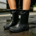 thumbnail image 2 of Women's Waterproof PVC Ankle Rain Boots Non Slip Thick Heel Gardening Shoes, 2 of 6