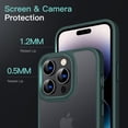 thumbnail image 5 of JETech Matte Case for iPhone 14 Pro 6.1-Inch, Shockproof Military Grade Drop Protection, Frosted Translucent Back Phone Cover, Anti-Fingerprint (Dark Green), 5 of 6