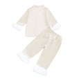 thumbnail image 4 of Shadoumai Halloween Pajamas Size 7-8 Crewneck Ghost Print Long Sleeve Shirt Tops + Longs Pants Comfy Home Clothes 2 Piece Summer Pajama Outfits, 4 of 5