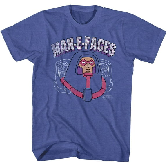Masters of the Universe Man E Faces Head Royal Heather Adult T-Shirt