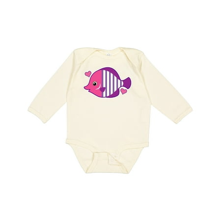 

Inktastic Cute Tropical Fish Beach Vacation Gift Baby Girl Long Sleeve Bodysuit
