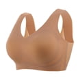 thumbnail image 1 of Ropa interior suave sin costuras, cómoda, inalámbrica, de pecho grande, sujetador pequeño, transpirable, copa fija, fruncida, brillante, talla grande, 1 of 1