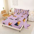 thumbnail image 2 of Homewish Lovely Pet Dog Bed Sheets,Cartoon Animal Full Size Sheets,Purple,4 Pieces,1 Flat Sheet, 1 Fitted Sheet and 2 Pillowcases, 2 of 6