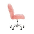 thumbnail image 4 of Linon Cami Faux Fur Upholstered Armless Office Chair in Blush Pink, 4 of 14