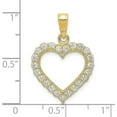 thumbnail image 3 of Solid 10k Yellow Gold CZ Heart Pendant - 20mm, 3 of 5
