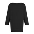 thumbnail image 5 of felwors 3/4 Length Sleeve Womens Tops Dressy Casual V-Neck Puff Sleeve Blouses Business Work Tunic Shirt S-XXL (Black, XXXL), 5 of 7