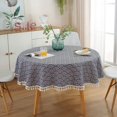 thumbnail image 1 of 120Cm/150Cm Polyester Cotton Tassel Tablecloth Plaid  Tablecloth Red Lattice Table Map Cloth Cover, 1 of 5