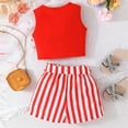 thumbnail image 3 of Baby Girl Clothes 2 Piece Outfits Tie Knot Tank Top and Paperbag Waist Pocketed Summer Short Sets Toddler Girls Cotton Clothing Sets 6Y, 3 of 7