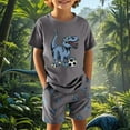 thumbnail image 2 of WhouRiu Boys Casual Outfits Short Sleeve Dinosaur Graphic Tees And Shorts Sets Kids Summer Clothes, 2 of 5