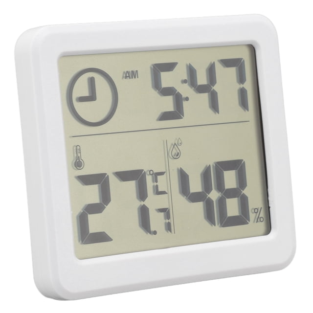 Termómetro Digital Ultradelgado Con Monitoreeo en Tiempo Real, Higrómetro, Cuatro Estomas de Alta Precisión, Reloj de Cristal de Pantalla Grande para Hábitació de Bebé,