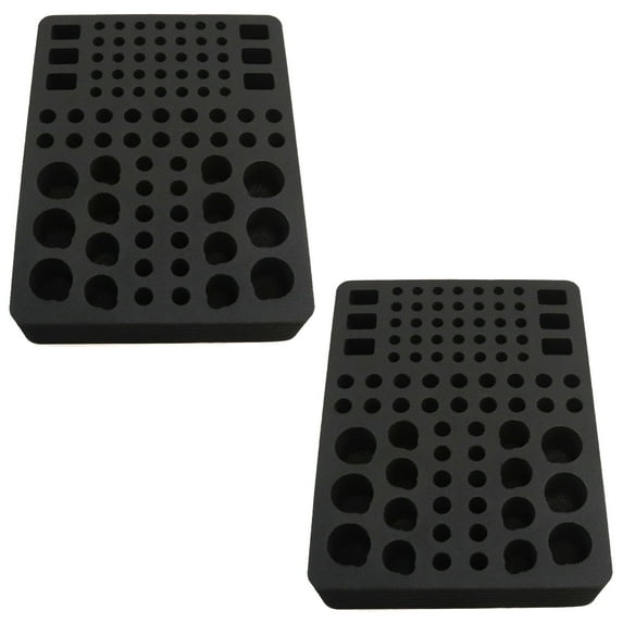 Polar Whale 2 Battery Organizers Stand Tray Aa Aaa C D 9V Insert for Home Office Workshop Garage 8.5 X 11 X 2 Inches Holds 85 Batteries Black Washable Waterproof Holder Pair Set