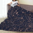 thumbnail image 6 of Fuzoiu Copper-Gold Gloss Outline Flower Print Ultra-Soft Micro Fleece Blanket,All Seasons Flannel Throw, Lightweight Blanket for Bed, Sofa, Couch, Movie Night, Camping, and Travel-40"x30", 6 of 7
