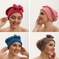 thumbnail image 3 of Plus Size Towel Wrap with Hair Towel for Women(63*31.5 inches-82.7*31.5 inches), Adjustable Women Shower Wrap Body Wrap Bath Towels, Comfortable Spa Bathrobe + Hair Drying Towel, Dark Blue, 3 of 8