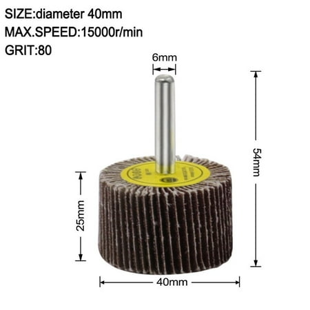 

16-80mm 6mm Shank 80 Grit Sanding Flap Wheel Disc Abrasive Grinding Polishing