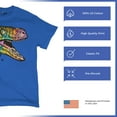 thumbnail image 4 of Tee Hunt Colorful Raptor T-Shirt Dean Russo Neon Dinosaur Pattern Men's Tee, Blue, 5X-Large, 4 of 5