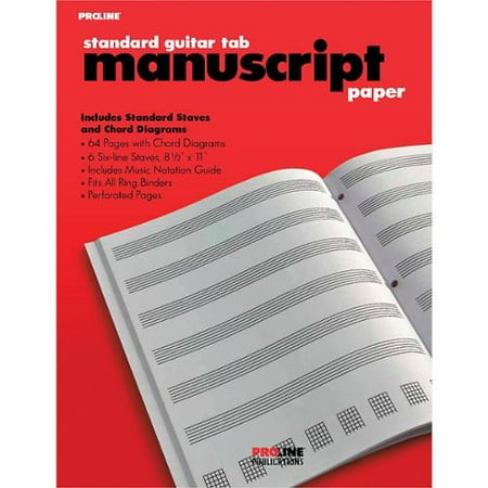 - Proline Proline Standard Guitar Tablature Manuscript Paper Pad