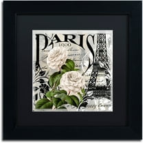 Trademark Fine Art "Paris Blanc II" Canvas Art by Color Bakery Black Matte, Black Frame
