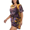 thumbnail image 2 of Fotbe Sunshine Cute Cat Sunflower Print Pajama Set for Women 2 Piece Loungewear Short Sleeve Tops and Shorts Set Soft Sleepwear-3X-Large, 2 of 7