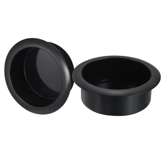 Uxcell 2 Pcs Plastic Drop-in Cup, 1.38" x 4.25" Drink Can Holder Poker Table Cup Holder Insert, Black