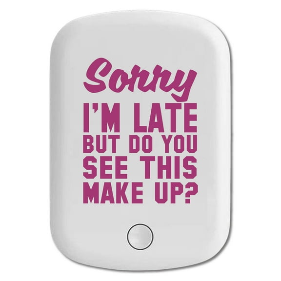 DistinctInk Magnetic Battery Pack, 5000 mAh Wireless Portable Charger with USB-C Cable, Compatible with MagSafe iPhone 14 / 13 / 12 Series - Sorry I'm Late But Do You See This Make Up