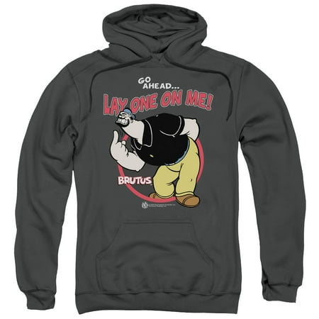 Popeye The Sailor Man Cartoon Character Lay One On Me Adult Pull-Over Hoodie