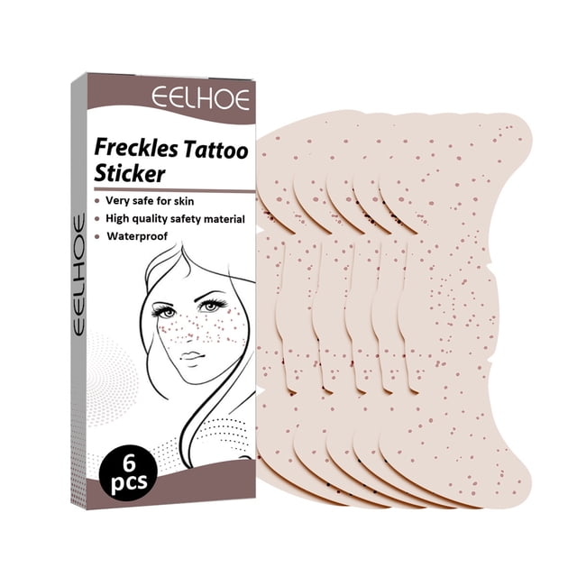 EELHOE 6 hojas impermeables pecas parche tatuajes cara T-attoo pegatinas para niñas festival fiesta EELHOE Beige