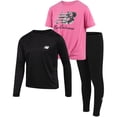 thumbnail image 1 of Conjunto de ropa New Balance para niñas, camisetas y leggings de 3 piezas, 1 of 7