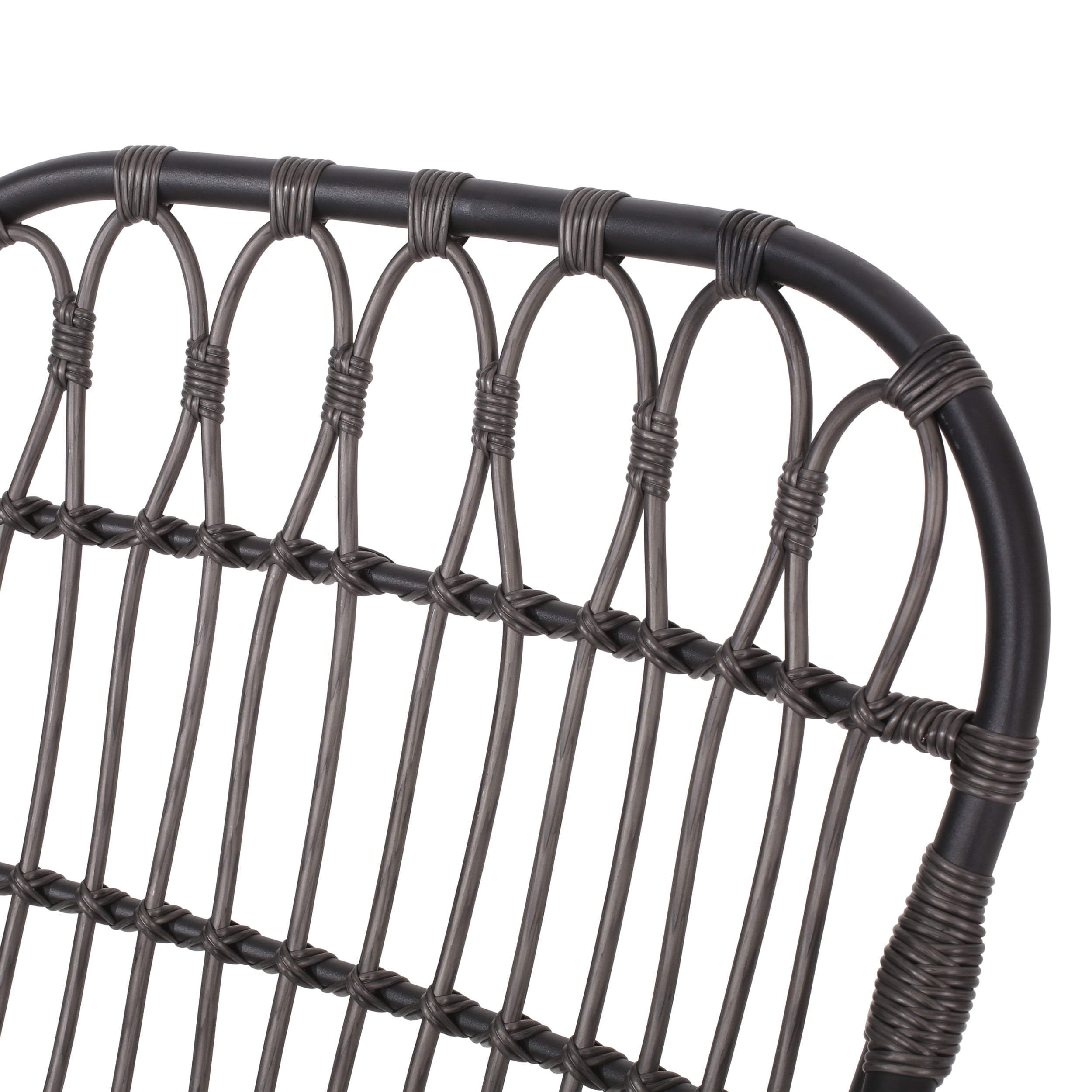Kairo Wicker Outdoor Accent Chairs, Set of 2, Dark Gray