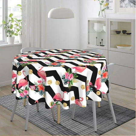 

WISH TREE Summer Tropical Leaf Pineapple Round Tablecloth Decorative Holiday Home Party Table Cloth for Kitchen Dining Picnic Table Cover