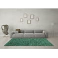thumbnail image 3 of Ahgly Company Machine Washable Indoor Rectangle Abstract Turquoise Blue Modern Area Rugs, 5' x 7', 3 of 4