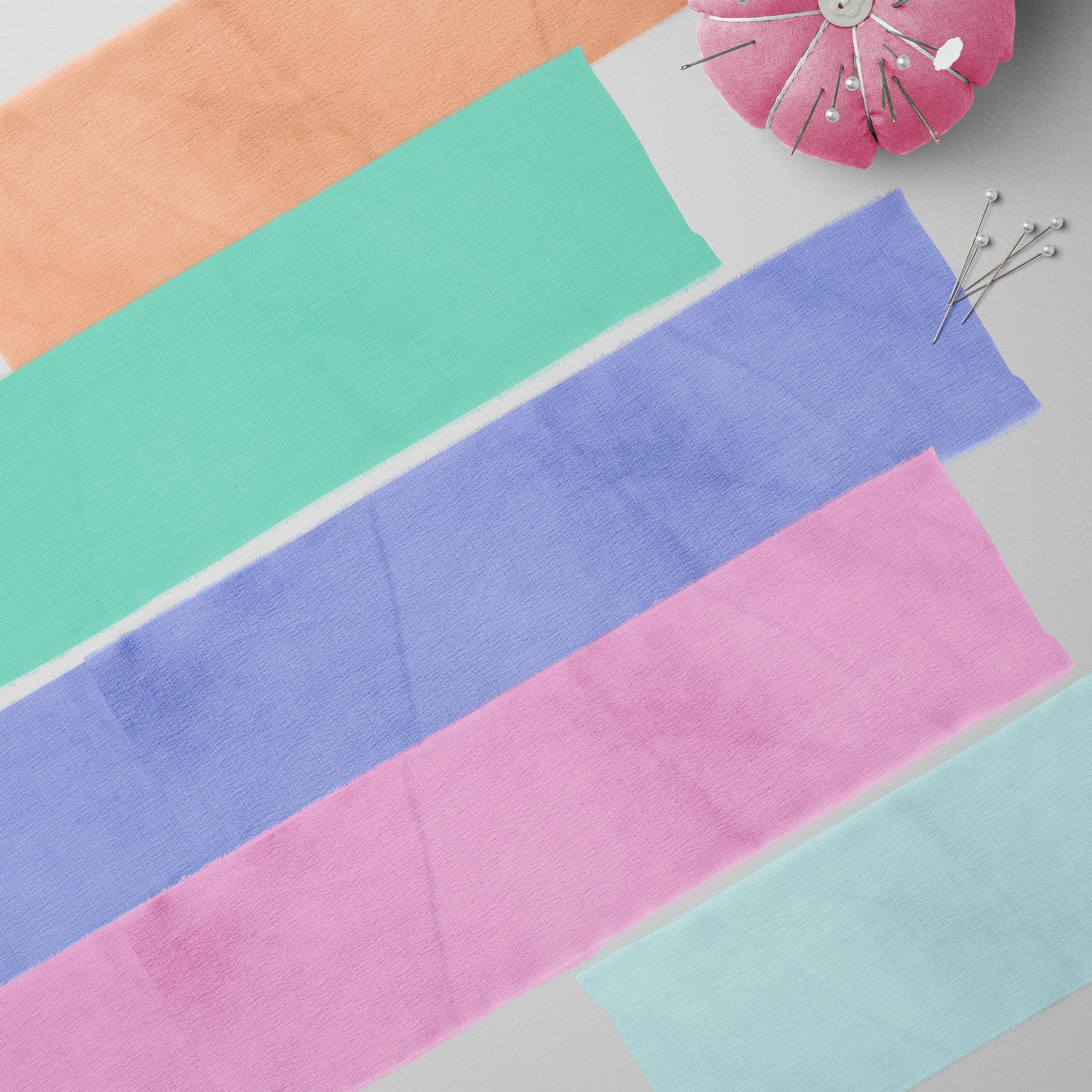 Create It 2.5"X42" 100% Cotton Pastel Solid Precut Sewing & Craft Fabric Strips, Multicolor 60 Pieces