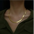 thumbnail image 3 of YTTAL Solid 14K Gold 5MM Herringbone Chain 24" Gold Plated Necklace, 3 of 9