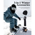 thumbnail image 3 of Vbiger Adult Winter Knitted Set, 3 Pieces Universal Warm Knitted Hat Scarf Gloves Set, Beanie Hat Circle Scarf Touchscreen Gloves Set for Men Women, Black, 3 of 7