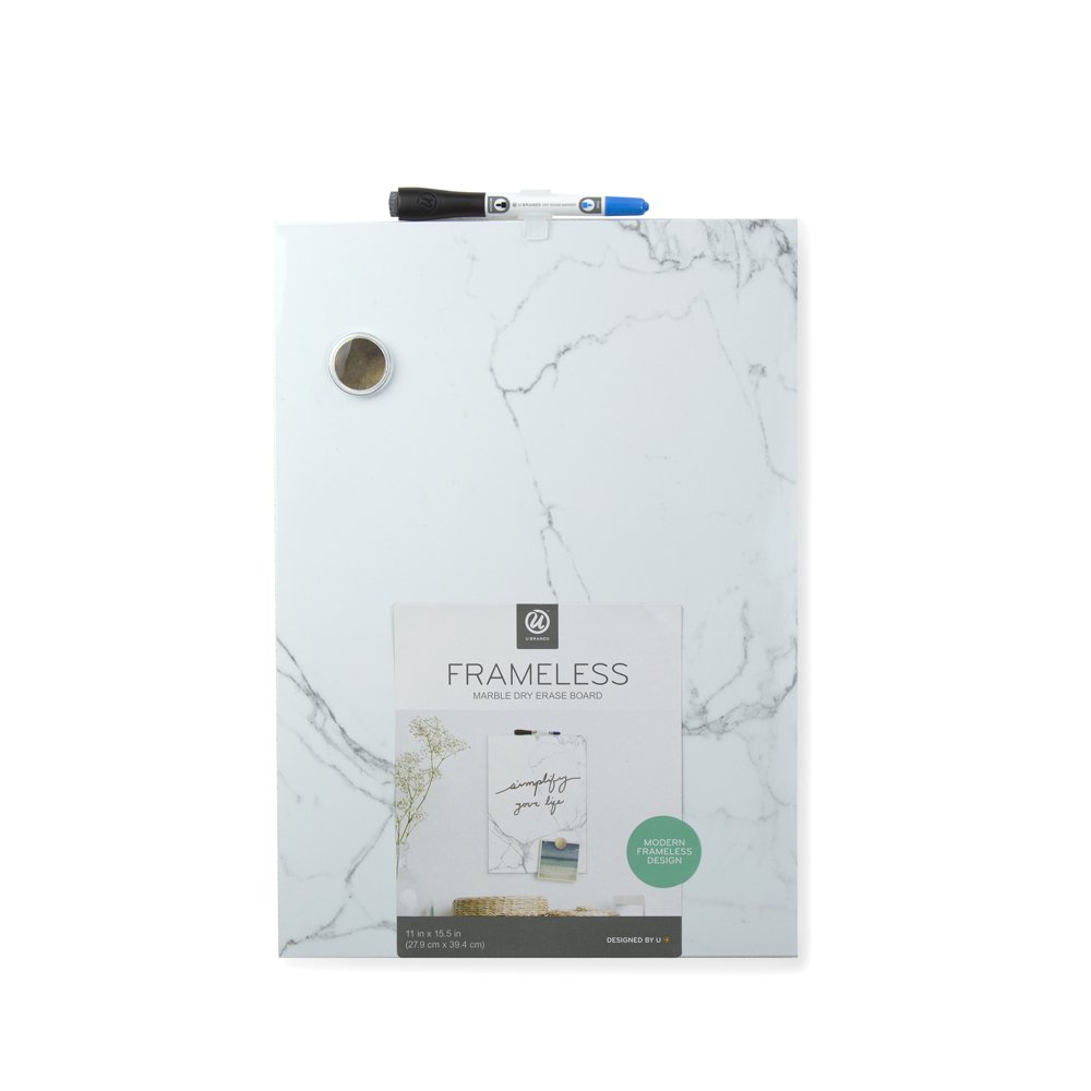 U Brands Dry Erase Board, 11 x 15.5 Inches, Marble Print