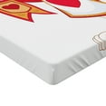 thumbnail image 2 of Ambesonne Cartoon Fitted Sheet, Bunny, Queen Size, Yellow White Red, 2 of 3