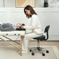 thumbnail image 2 of HOMCOM Tabouret Roulant Réglable avec Dossier, Chaise Tabouret en Similicuir, 2 of 10