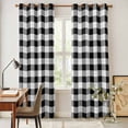 thumbnail image 4 of Black and White Plaid Kitchen Curtains 84 Inch Length, Farmhouse Checkered Buffalo Grommet Top Bedroom Living Room Curtains, Light Filtering Cafe Curtain Drapes 2 Panels Set 84''x84'', 4 of 9