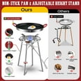 thumbnail image 4 of ARC Nonstick Paella Pan, Stainless Steel Paella Burner and Stand Set, Paella Pan Set with Propane Burner Head, Carry Bag, Wok Spatula, Foldable Brackets Perfect for Stockpot, Wok (21 in-16 Servings), 4 of 5