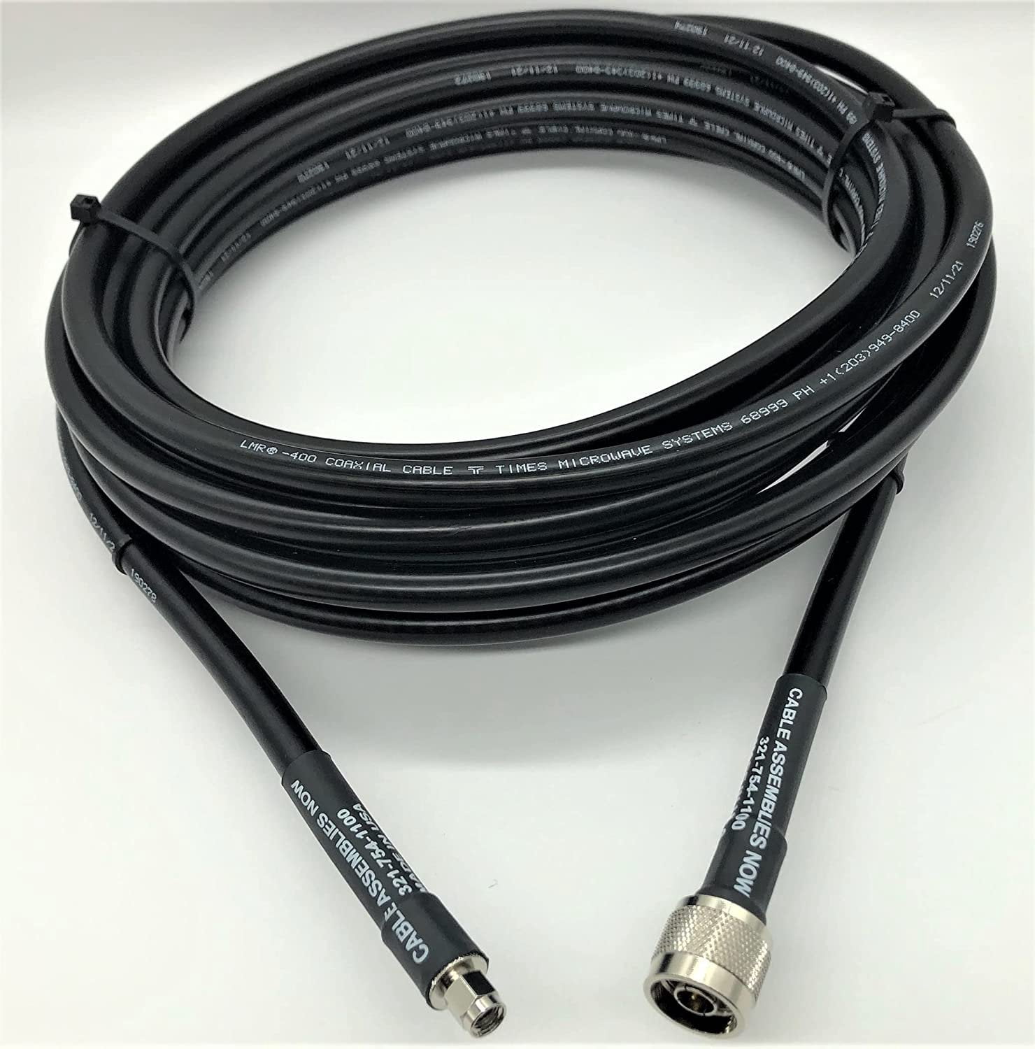 Cable Assemblies Now - LMR-400/LMR400 Times Microwave Low Loss Coax Extension Cable for Bobcat Miner/Helium HNT Hotspot Miner/LoRaWan Hotspot - N Male to RPSMA Male 15ft